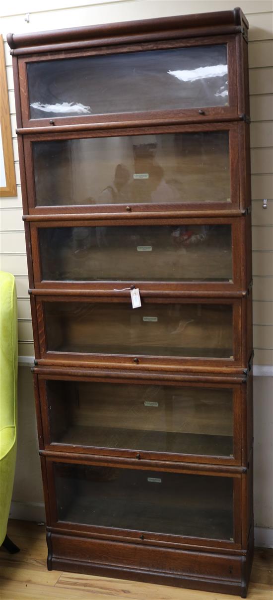 A Globe Wernicke oak six section bookcase W.86.5cm